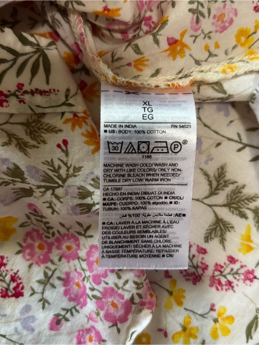Old Navy XL Floral Button Up Classic Shirt Boho Fairycore Cottagecore - Picture 7 of 7